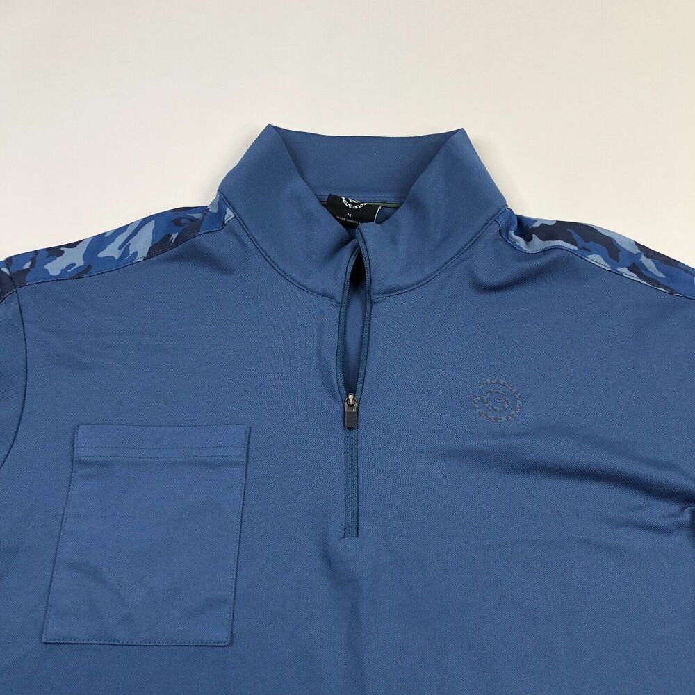 Galvin Green Medium Men's 1/4 Zip Mock Neck Pullover Stretch Long Sleeve MINT